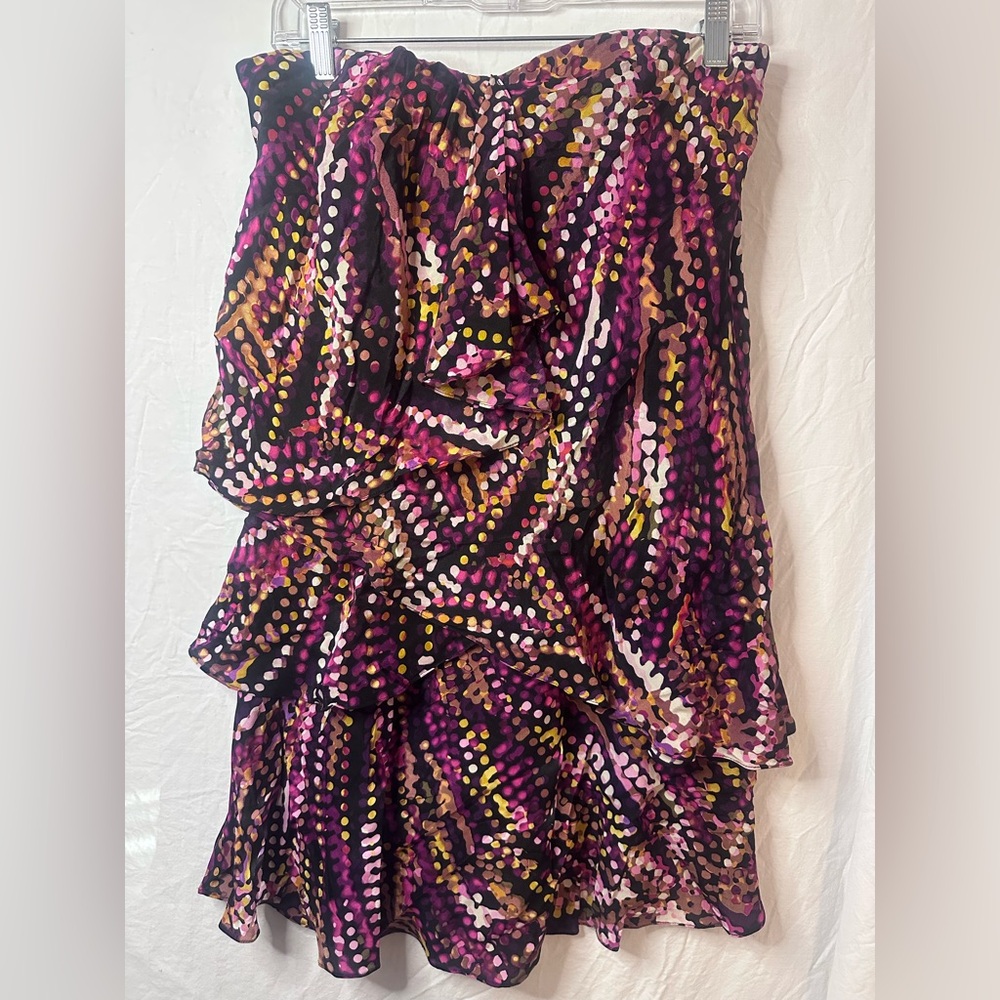 BCBGMaxAzria Asymmetrical Dress in Pink and Purple